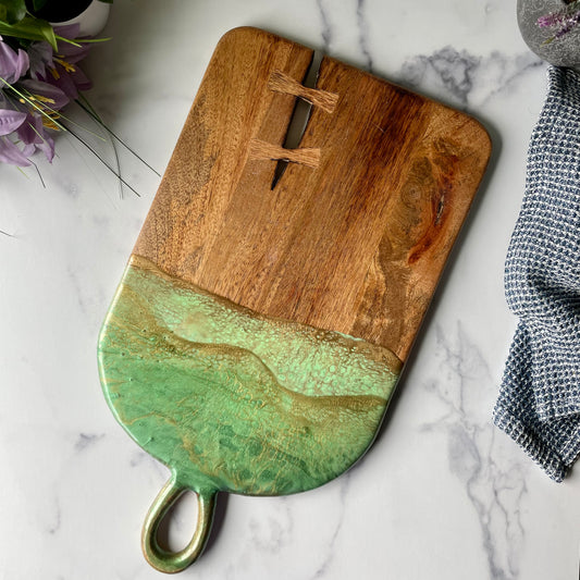 Golden Green Bow Tie Cutting and Serving Board