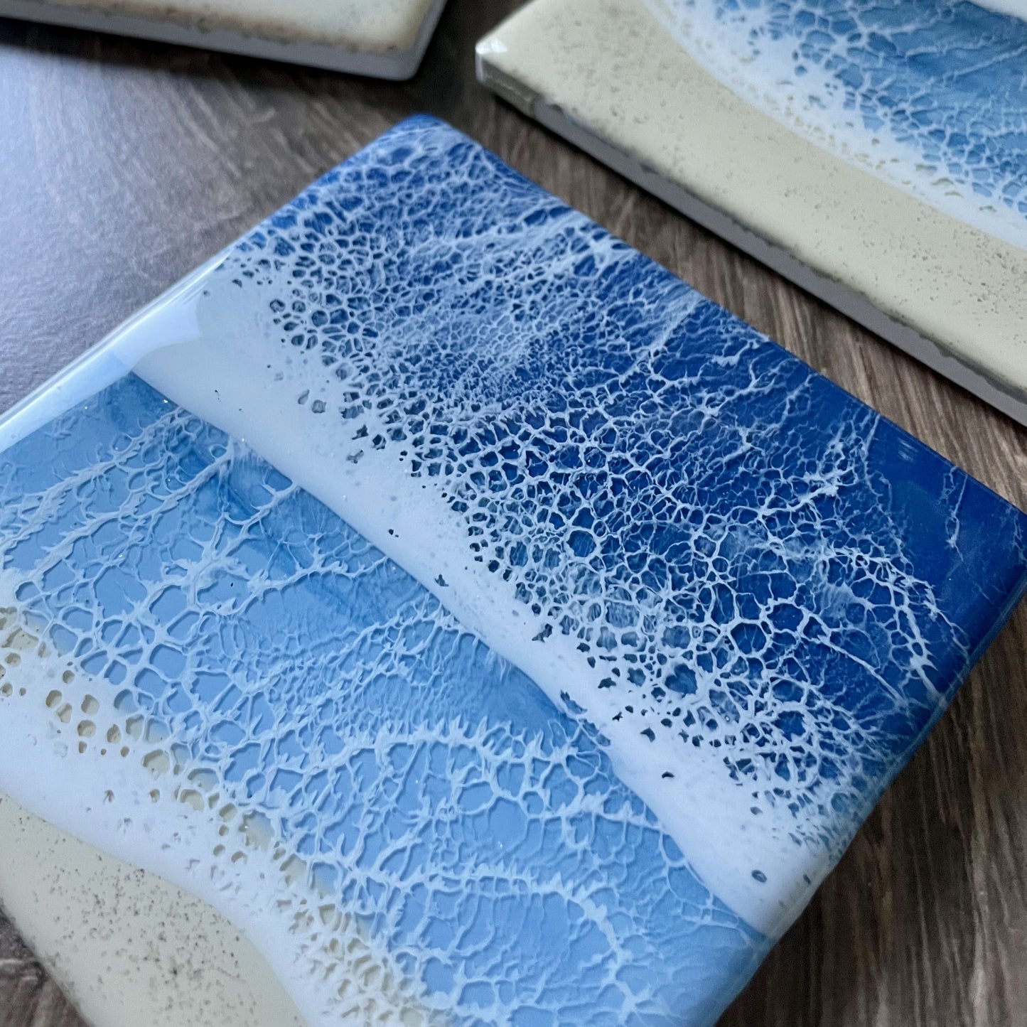 Sandy Beach and Ocean Waves Coasters
