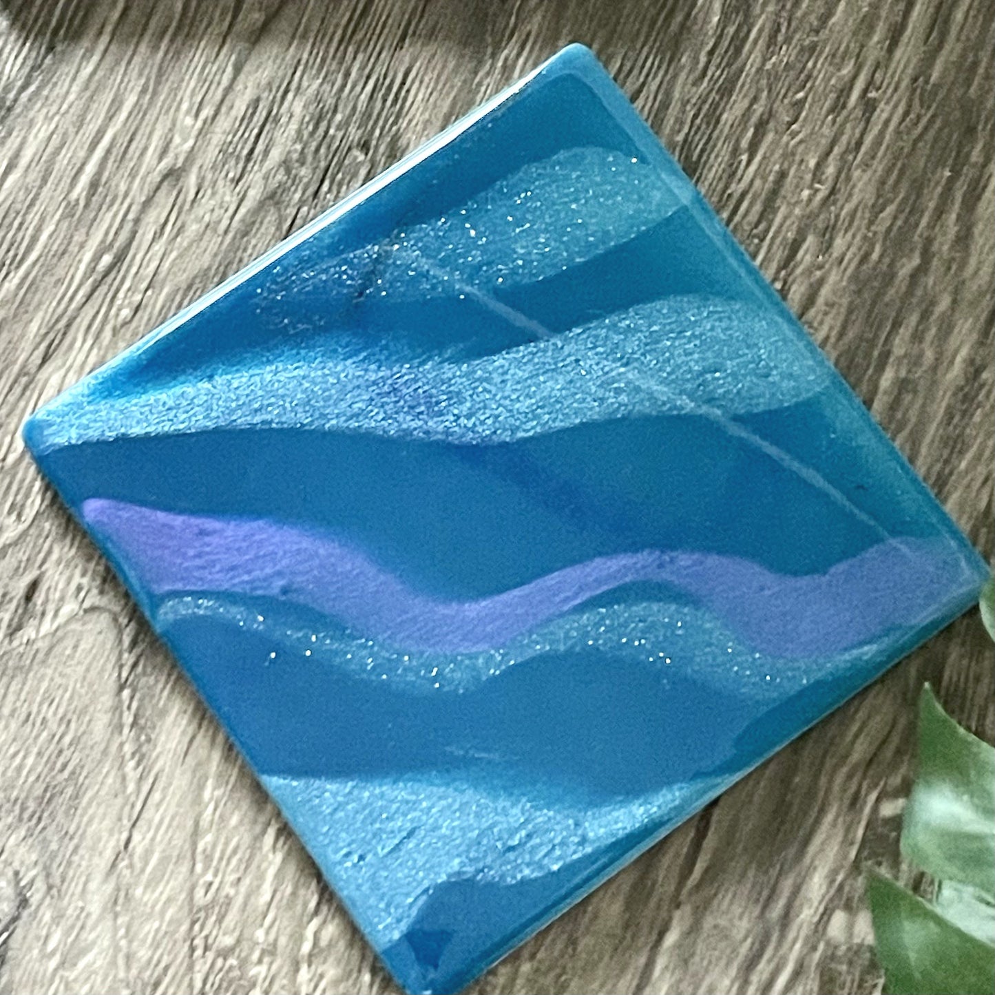 Blue Geode with a Purple Line Coasters
