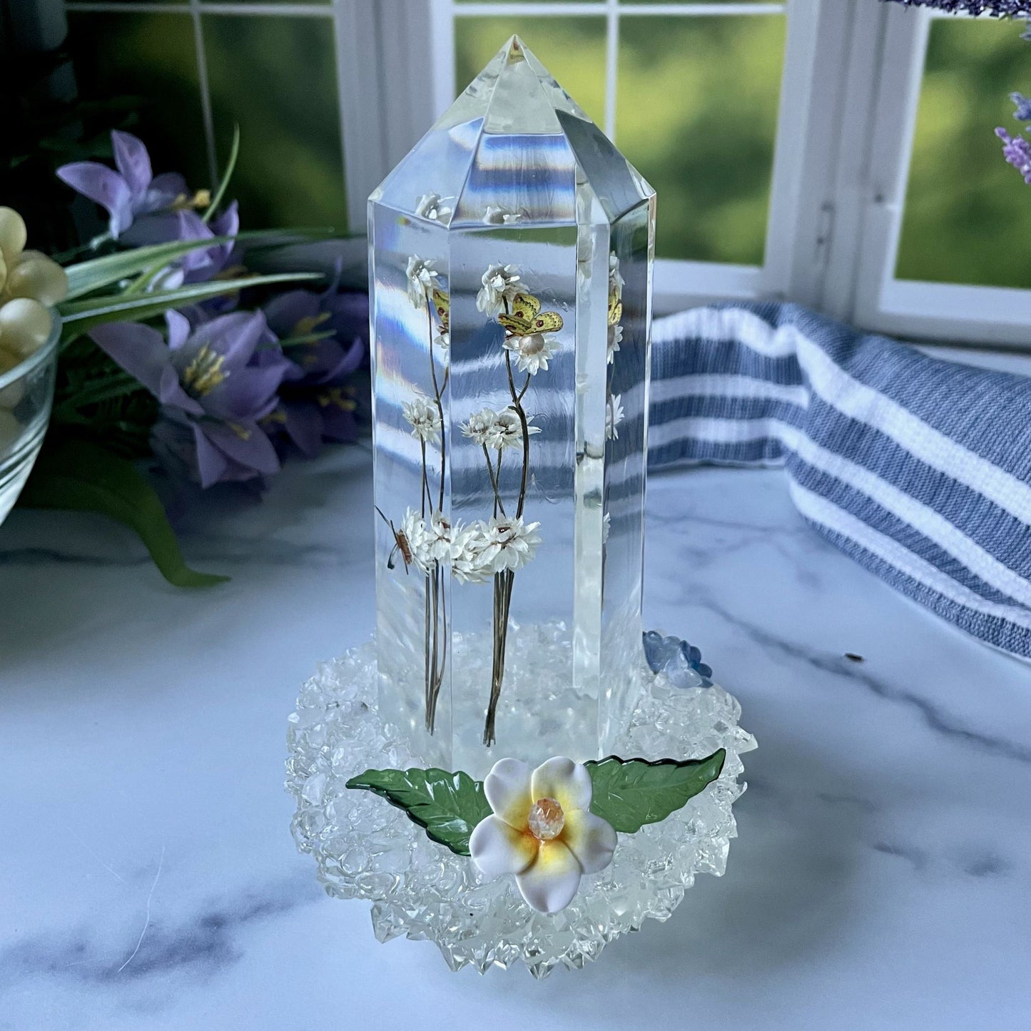 White Sparkle Desktop Sun Catcher