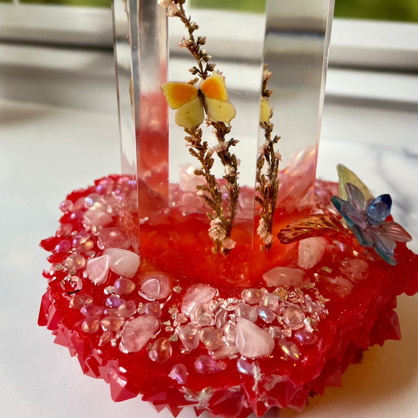 Deep Red Desktop Sun Catcher