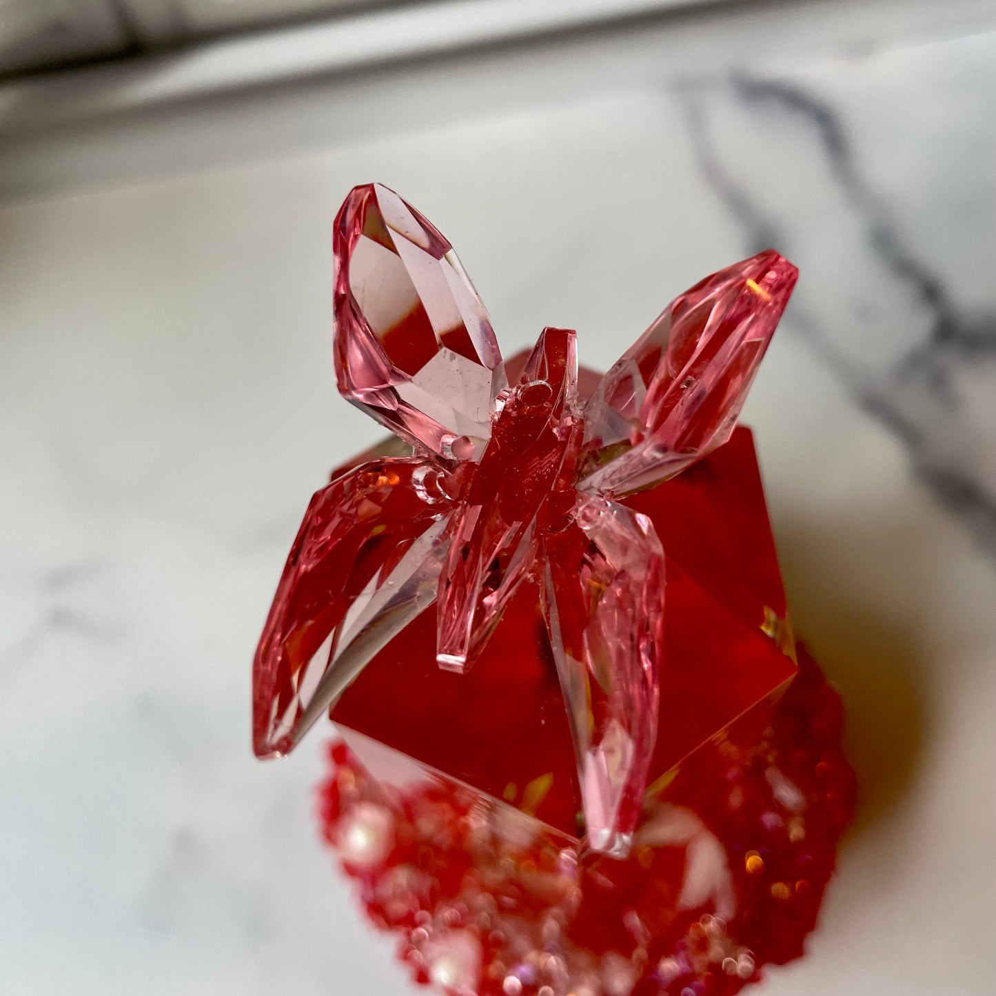 Deep Red Desktop Sun Catcher