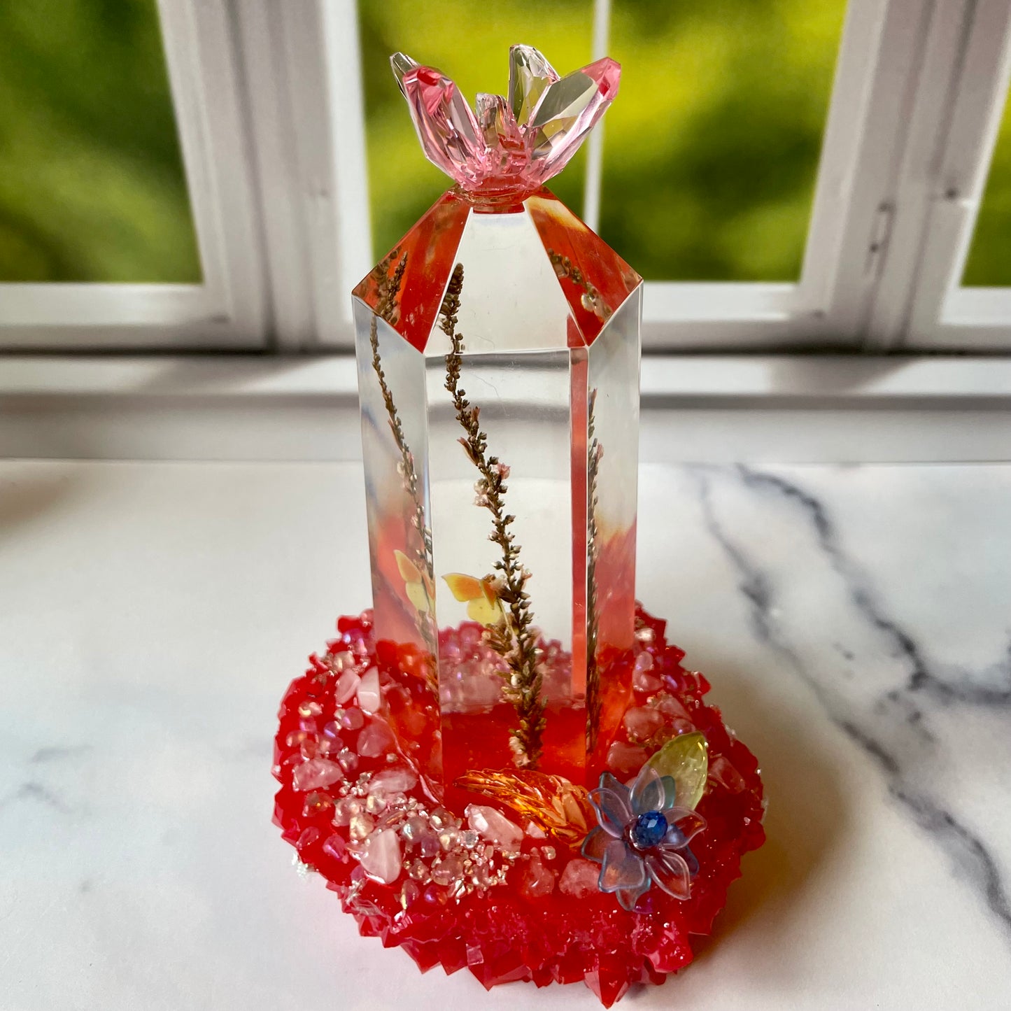 Deep Red Desktop Sun Catcher