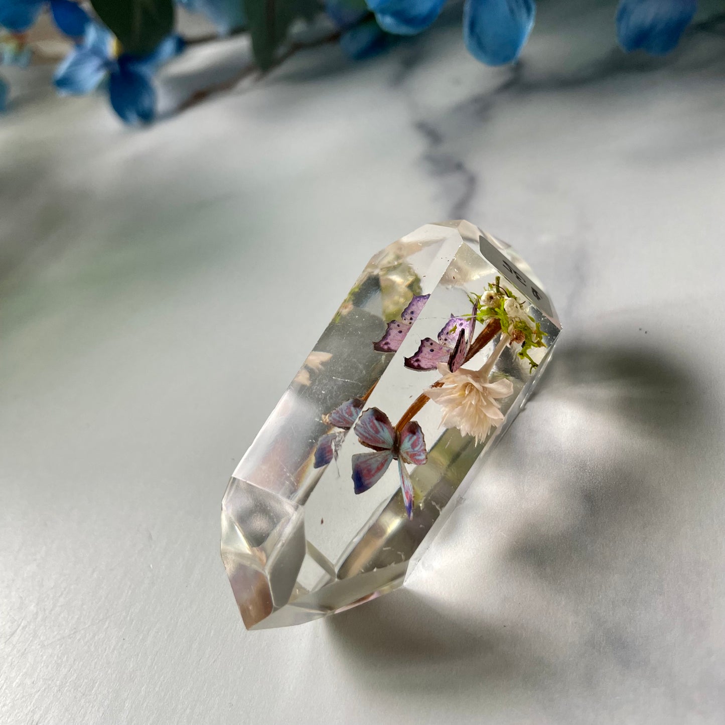 Butterfly and Mushroom Crystal Trinket