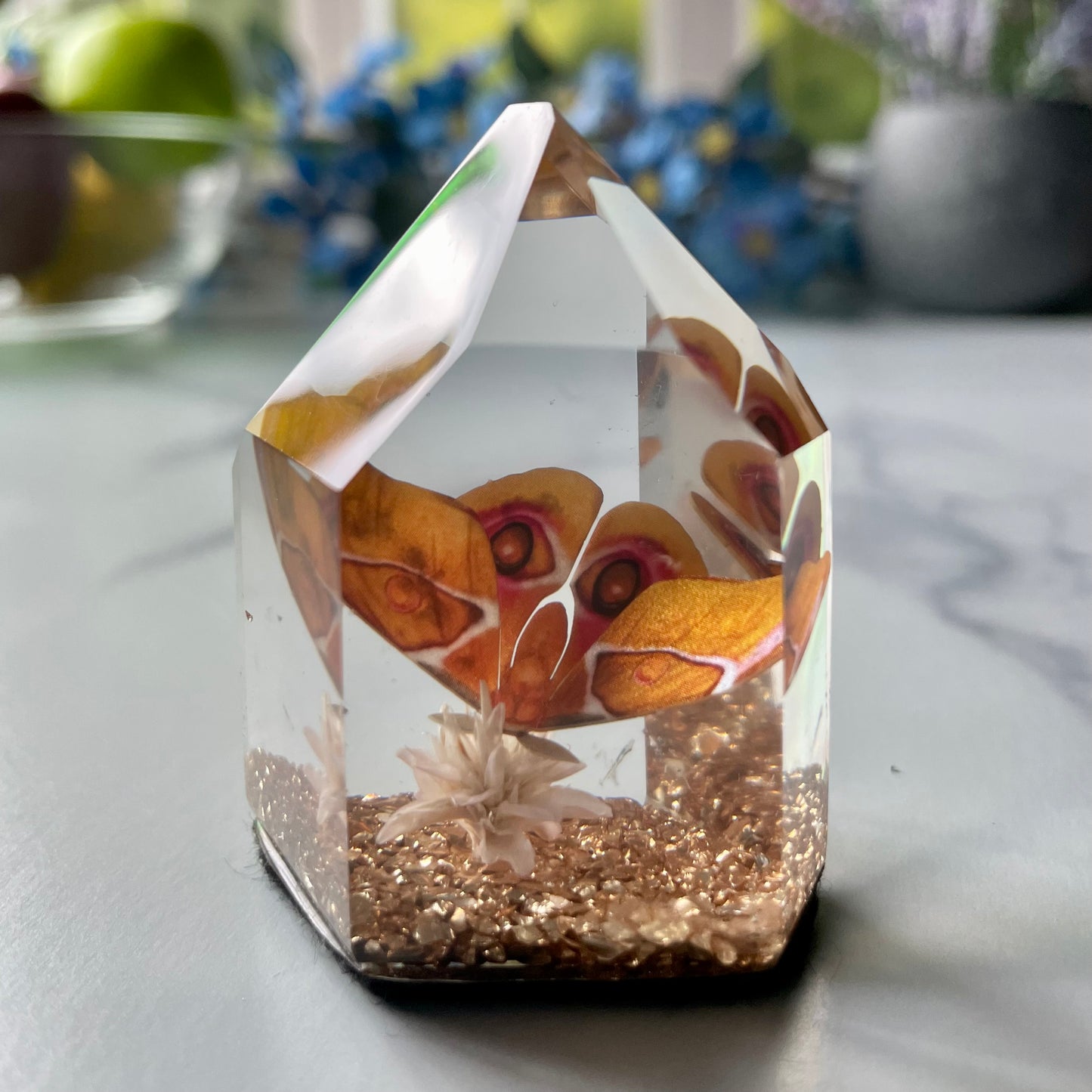 Crystal Orange Butterfly Trinket