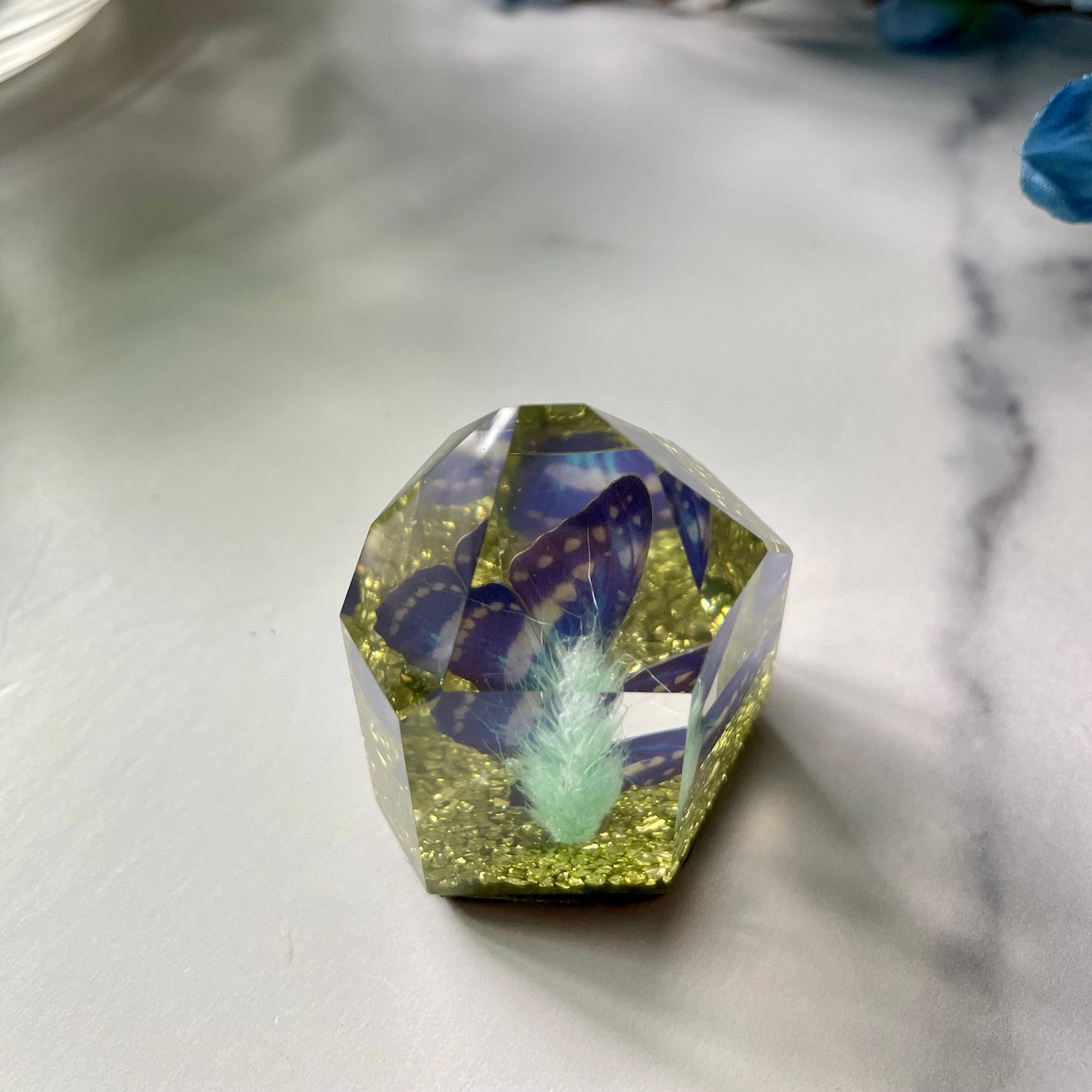Crystal Purple Butterfly Trinket