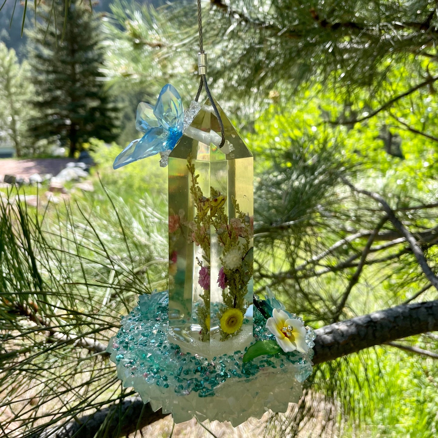 Blue and White Hanging Sun Catcher
