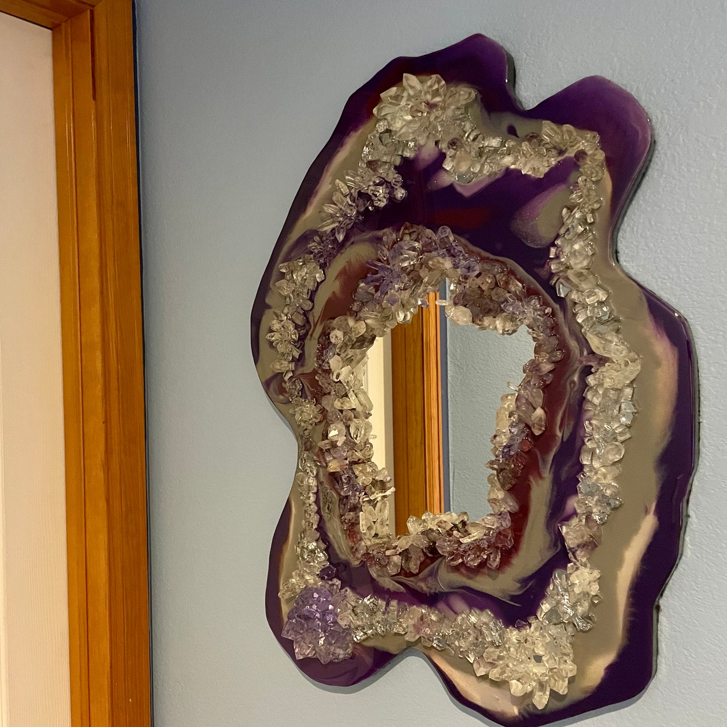 Geode-inspired Amethyst Wall Mirror