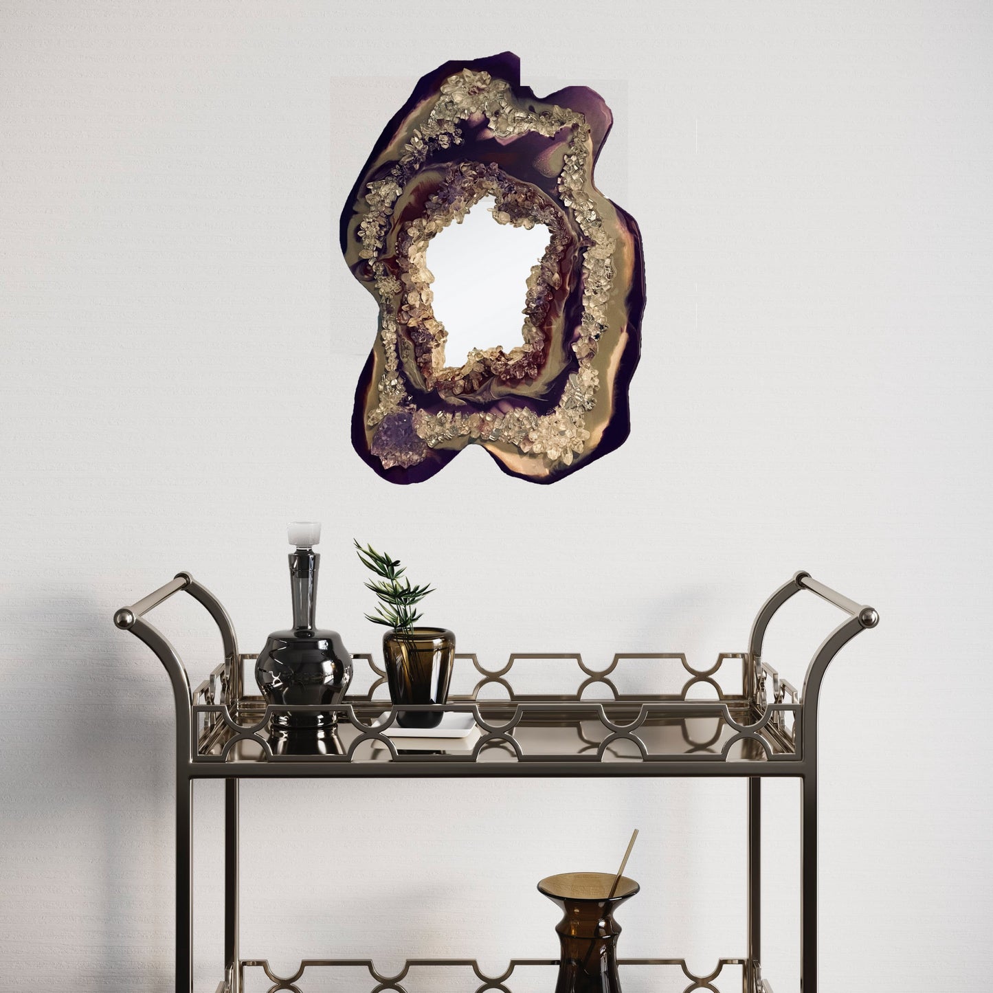 Geode-inspired Amethyst Wall Mirror