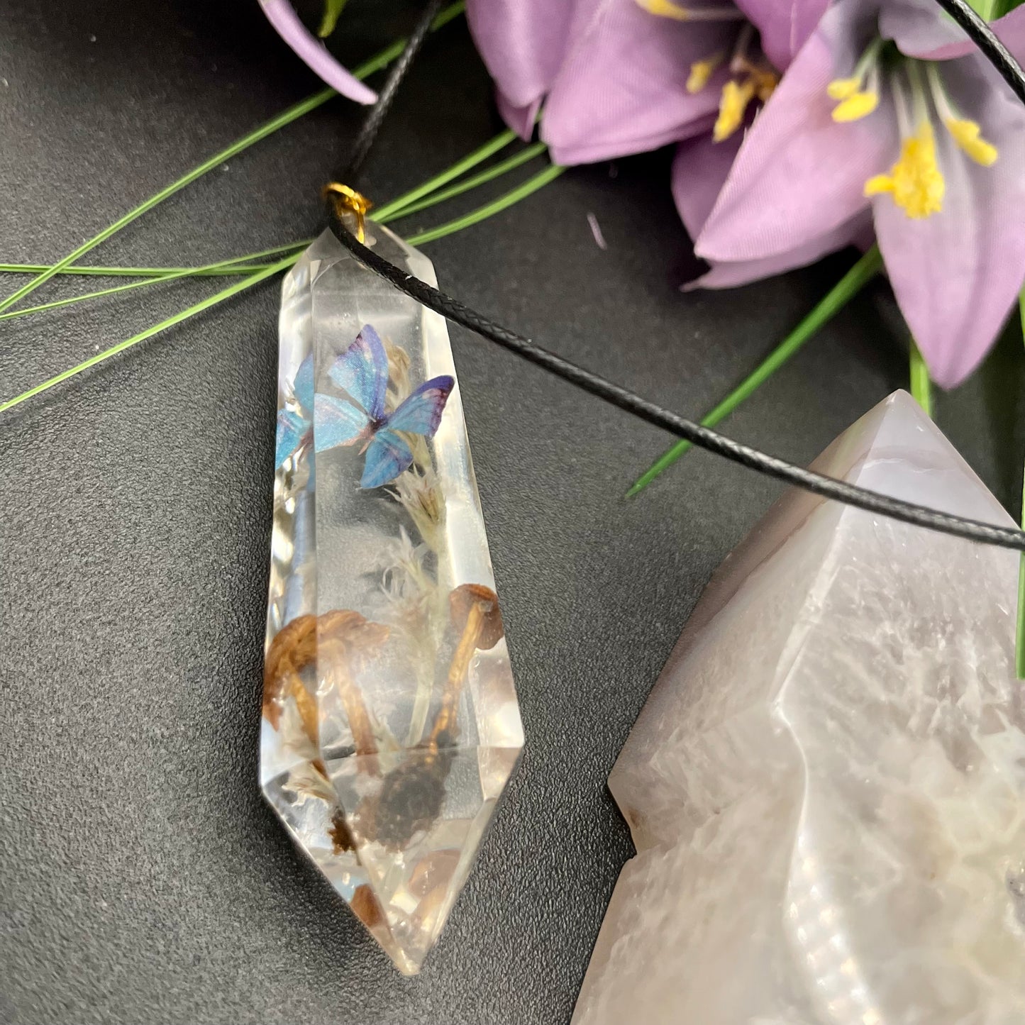 Mushroom And Butterfly Necklace (#17)
