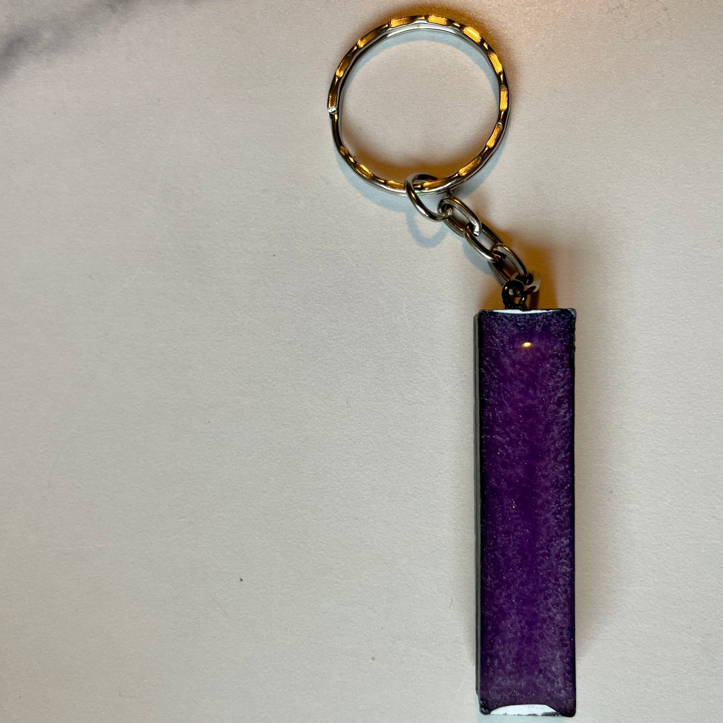 Purple Letter I Keychain