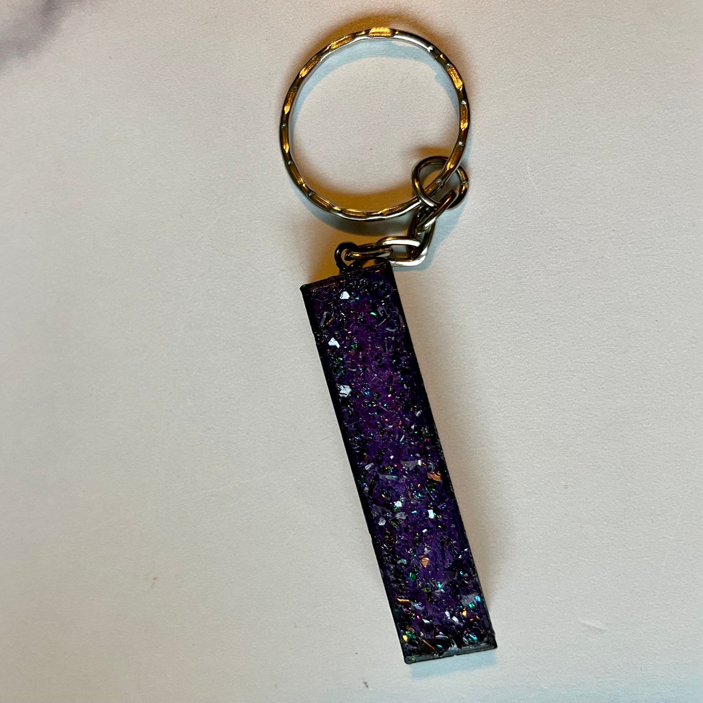 Purple Letter I Keychain