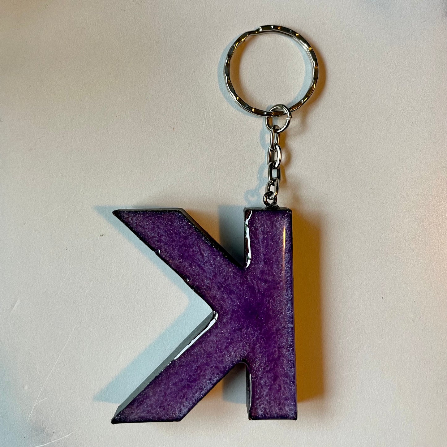 Purple Letter K Keychain