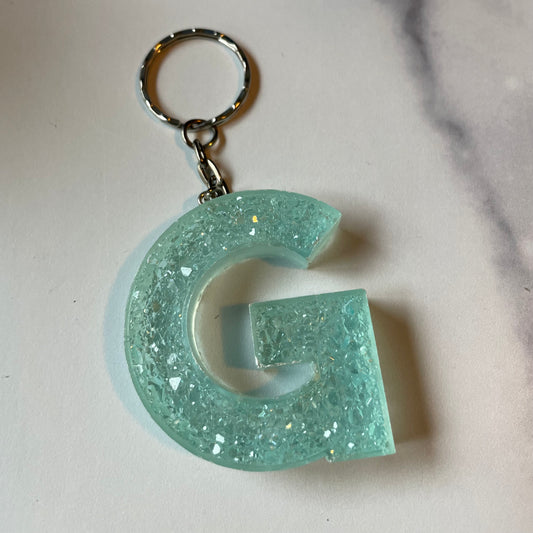 Ocean Blue Letter G Keychain