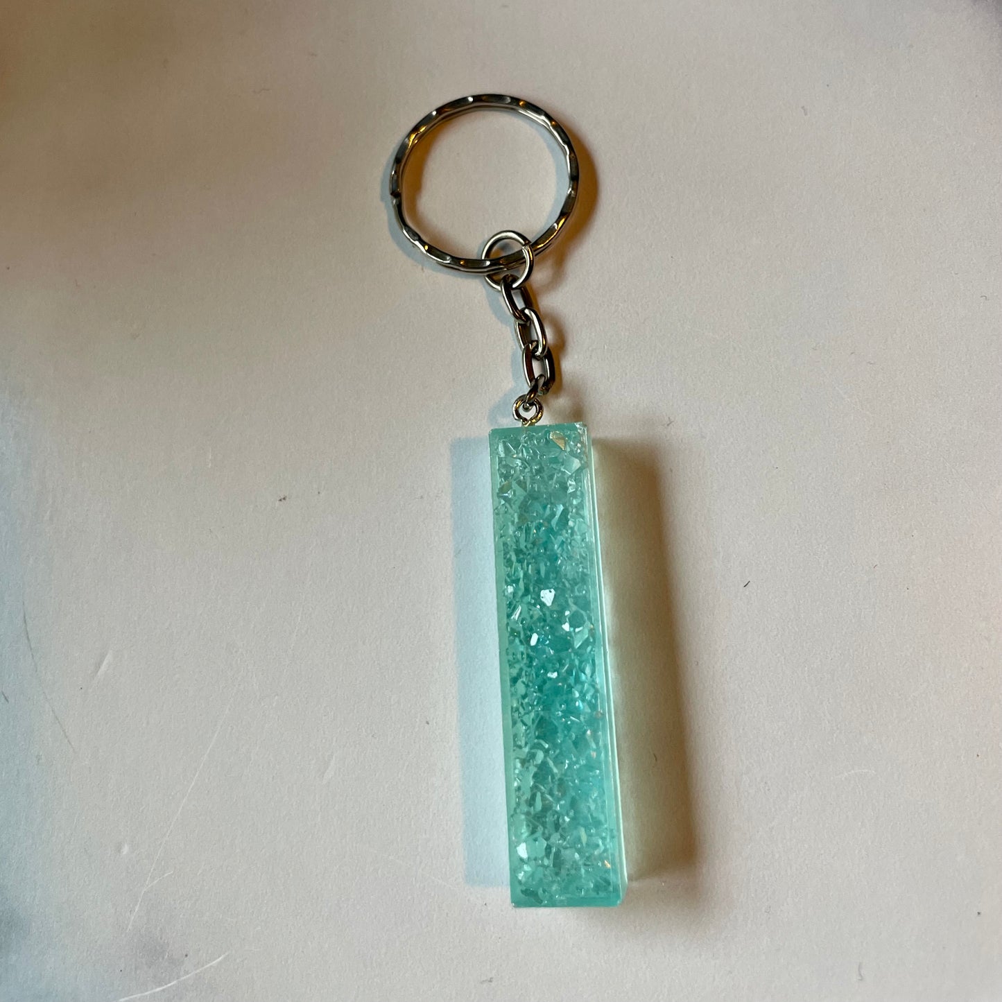Ocean Blue Letter I Keychain