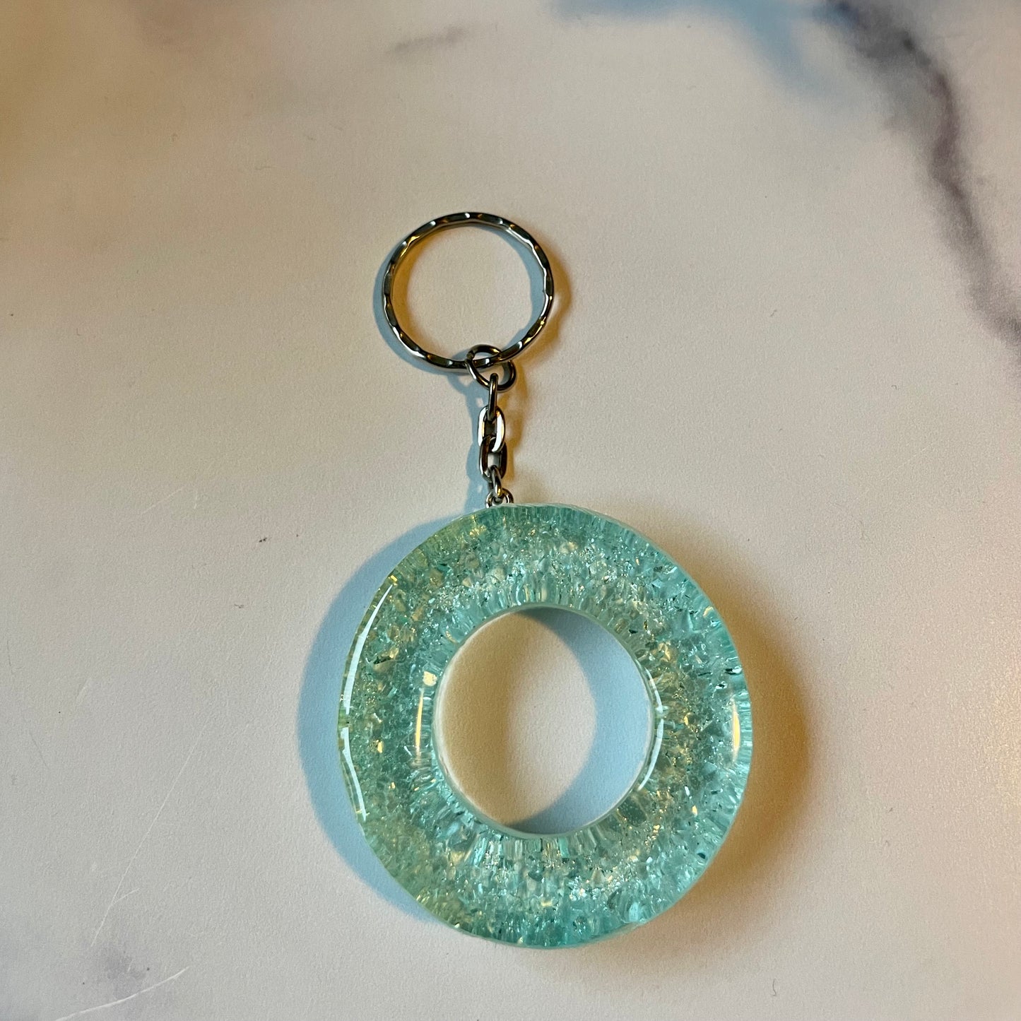 Ocean Blue Letter O Keychain