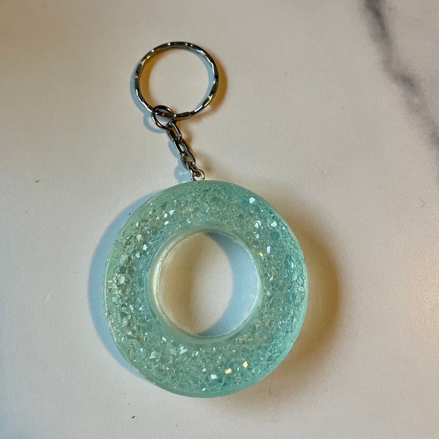 Ocean Blue Letter O Keychain