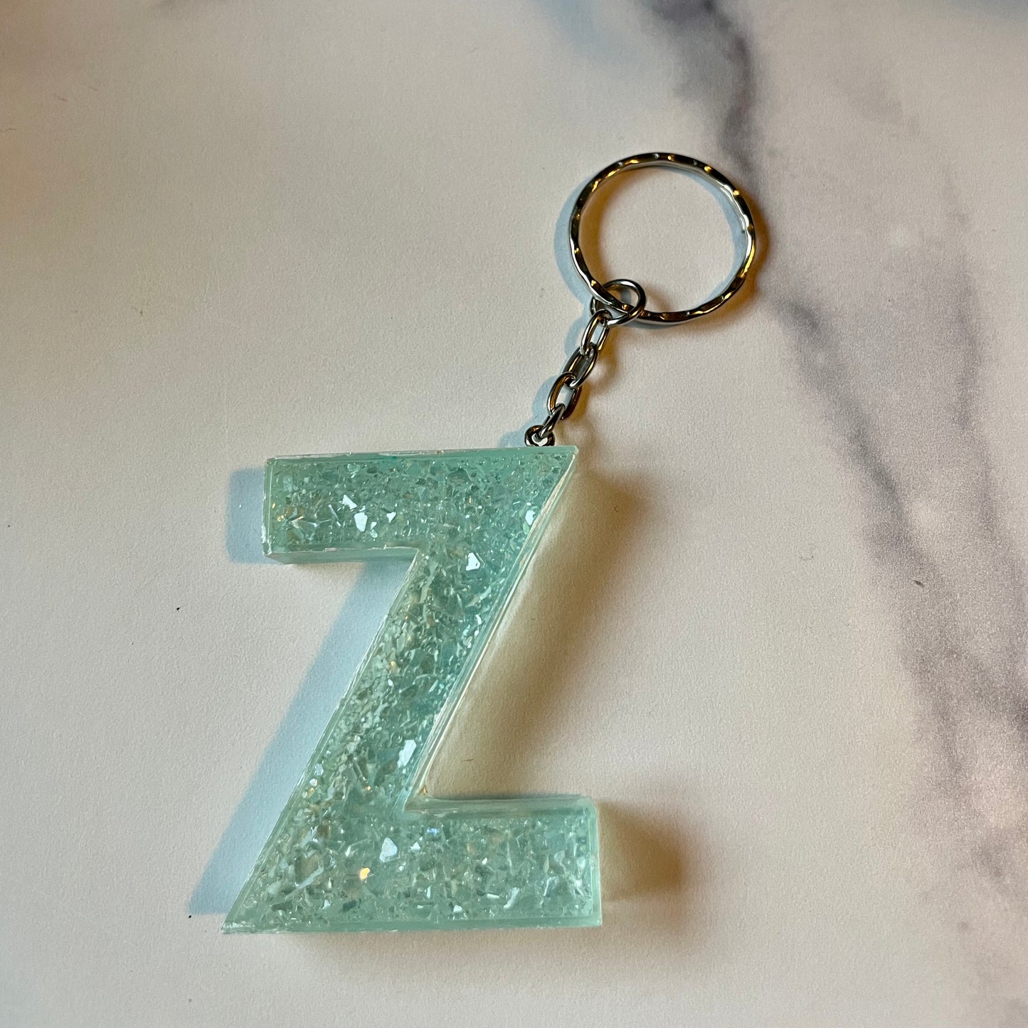 Ocean Blue Letter Z Keychain