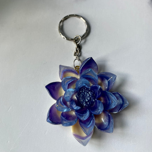 Purple and White Flower Keychain (#69)