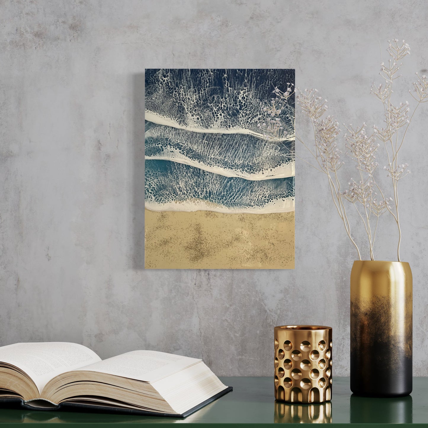Sand and Ocean Waves Wall Art