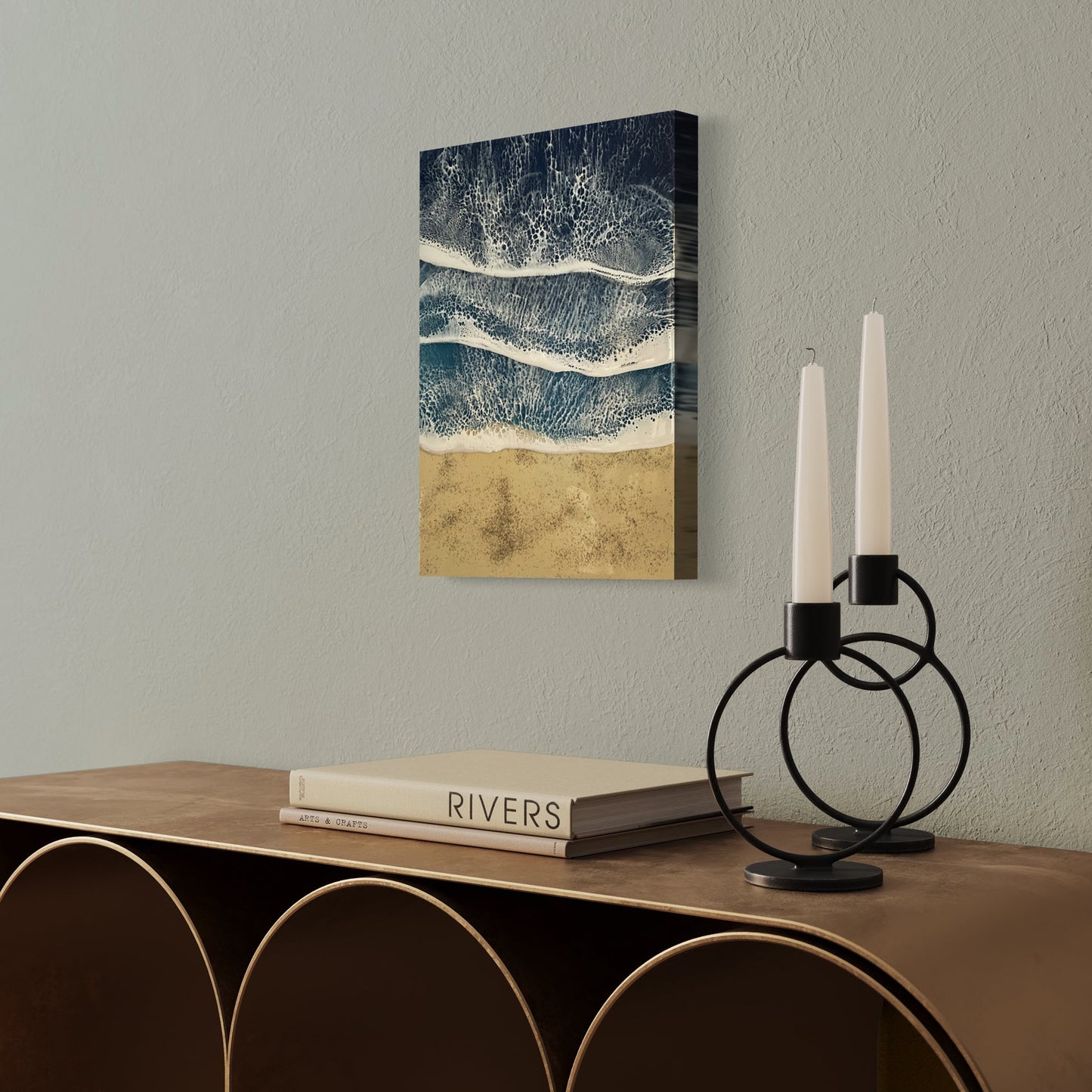 Sand and Ocean Waves Wall Art