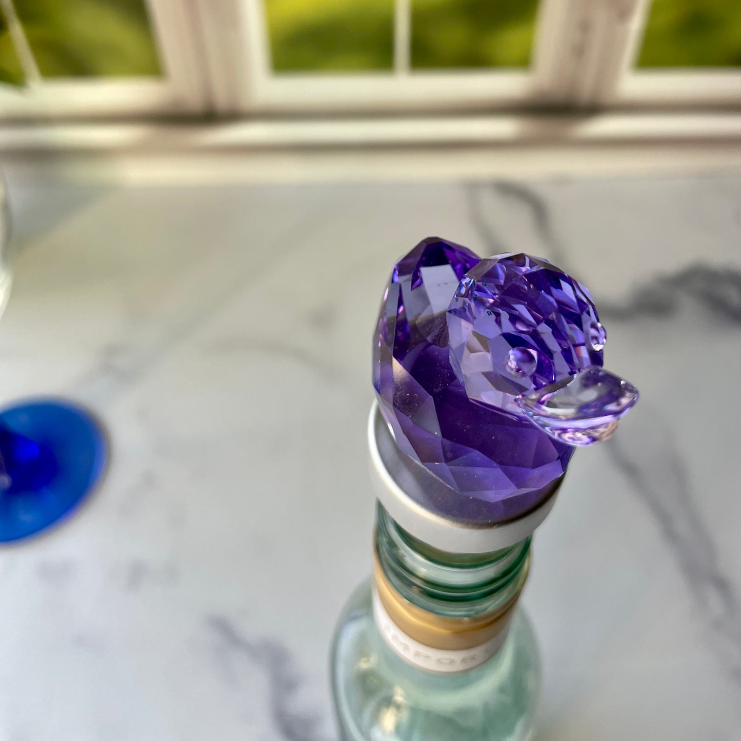 Purple Crystal Duck Cork Wine Stopper
