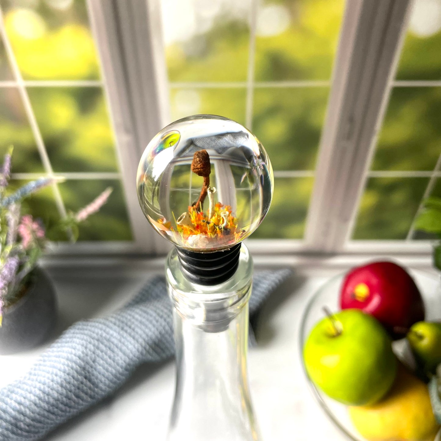 Mushroom Forest Stainless Steel Liquor Bottle Stopper