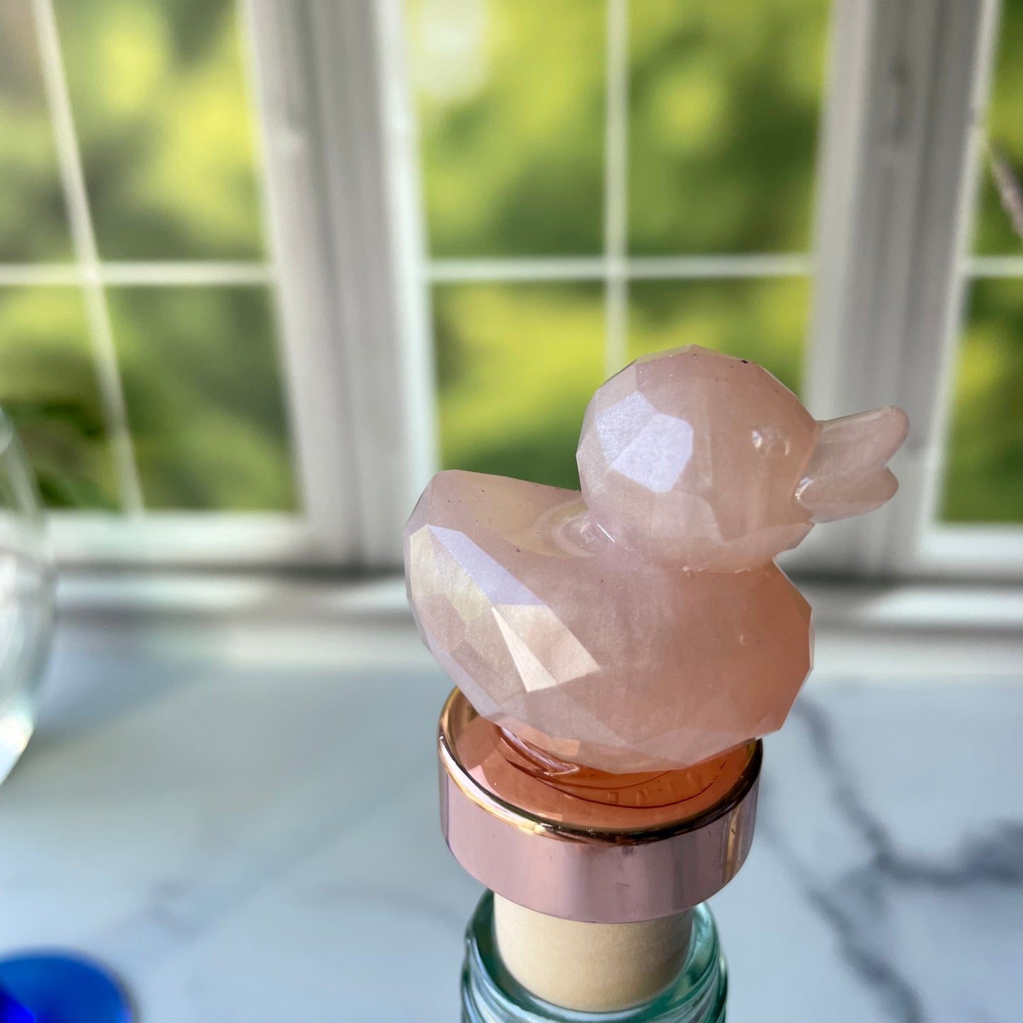 White Crystal Duck Cork Wine Stopper
