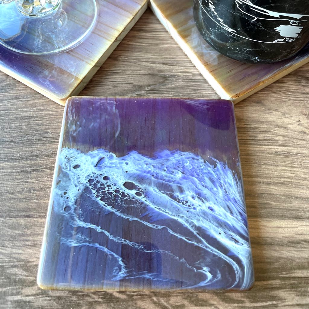 Purple Shallow Wave Coasters