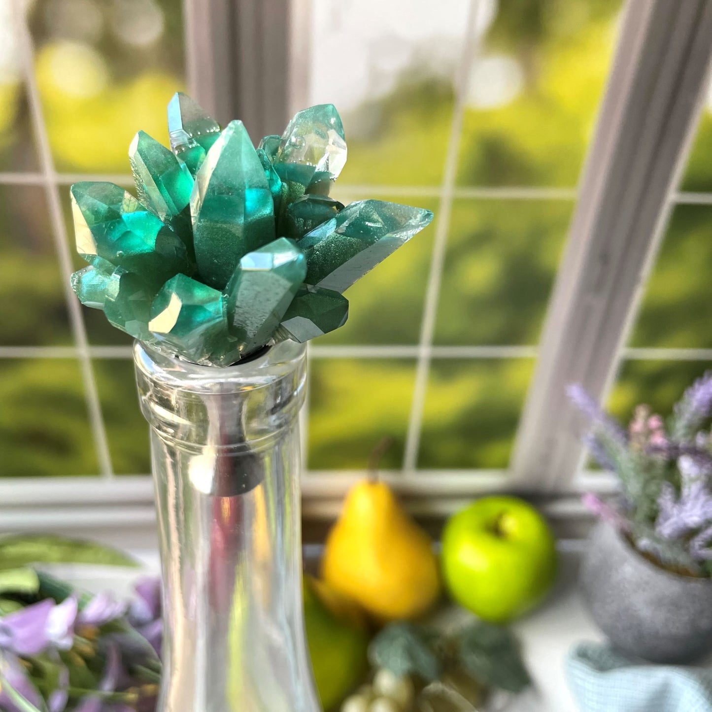 Olive Quartz Wine Stopper