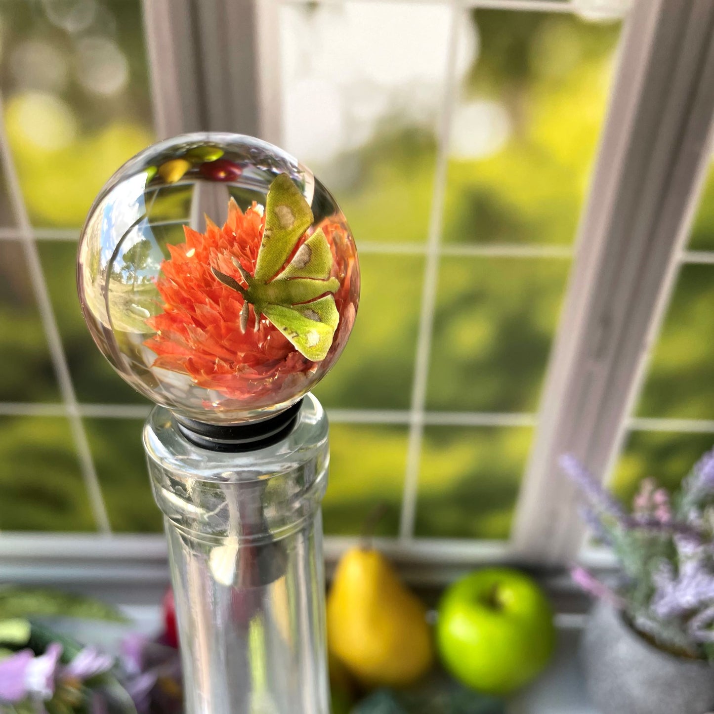 Orange Cactus Wine Stopper