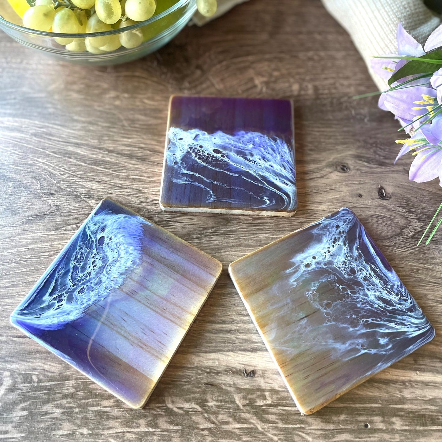 Purple Shallow Wave Coasters