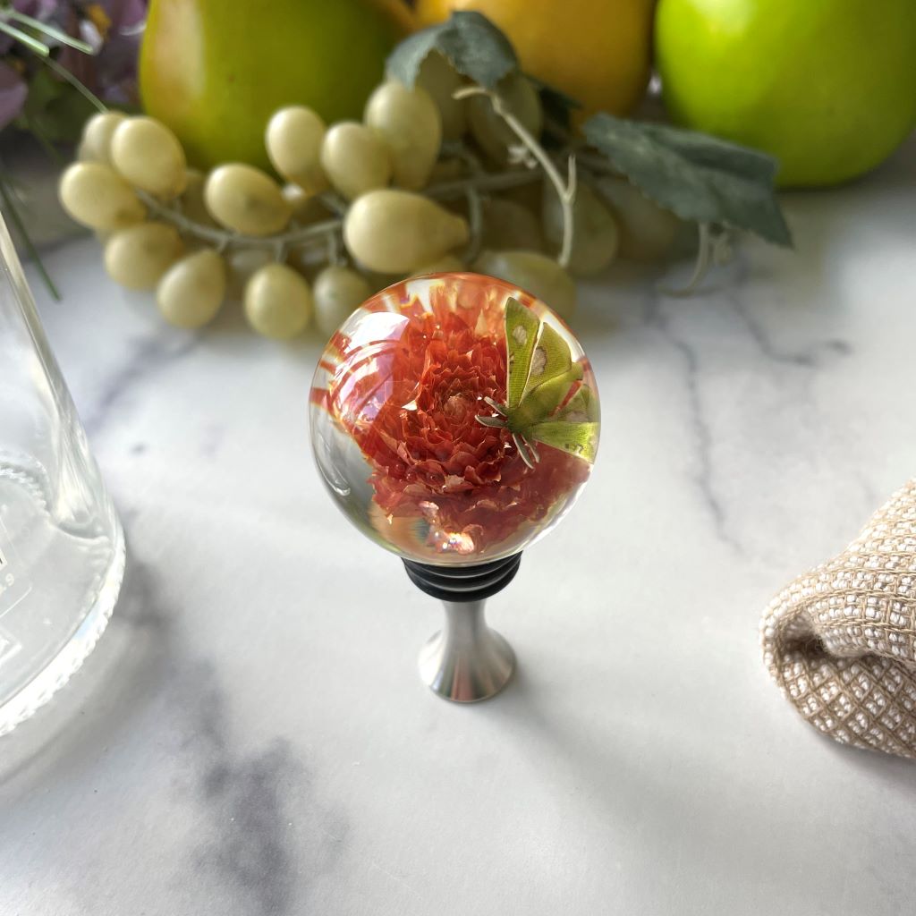 Orange Cactus Wine Stopper