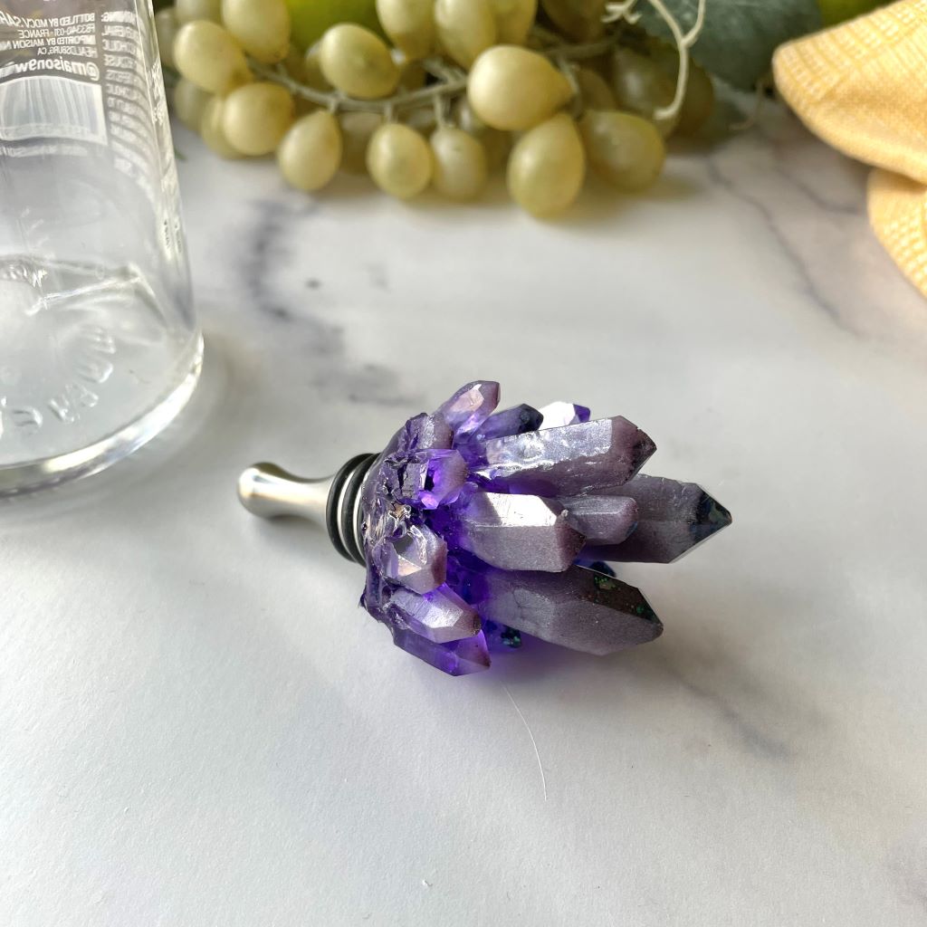 Purple Quartz Wine Stopper