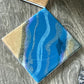 Blue Geode with Orange Corner Coasters