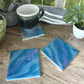 Blue Geode with a Purple Line Coasters
