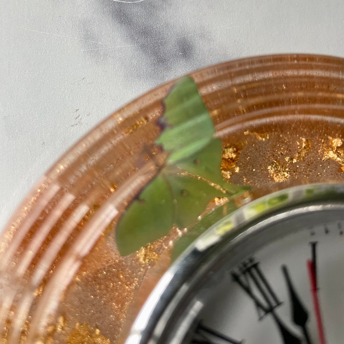 Golden Flakes Mantle Clock