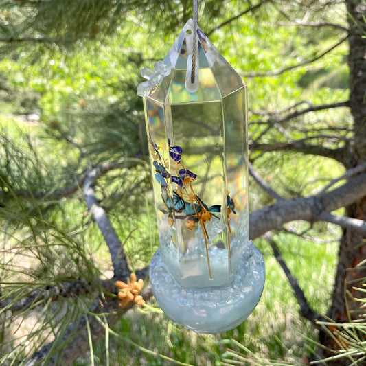 Clear Morpho Butterfly Hanging Sun Catcher