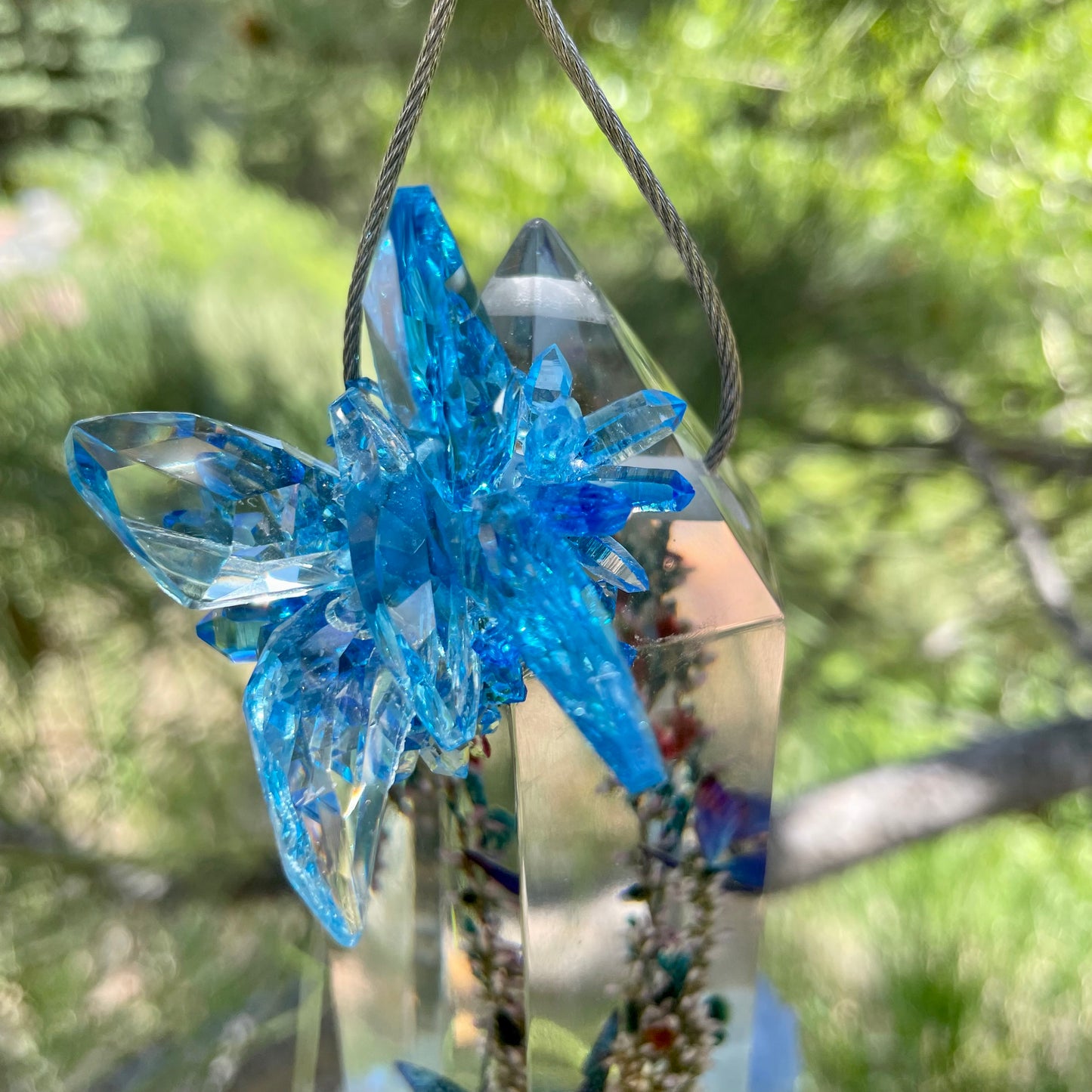 Blue Cicada Hanging Sun Catcher