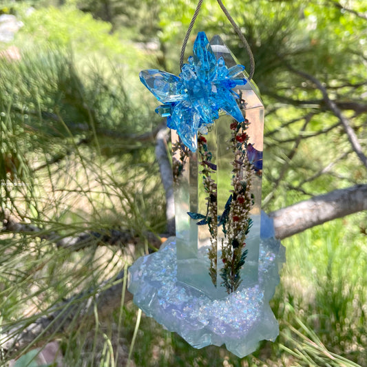 Blue Cicada Hanging Sun Catcher