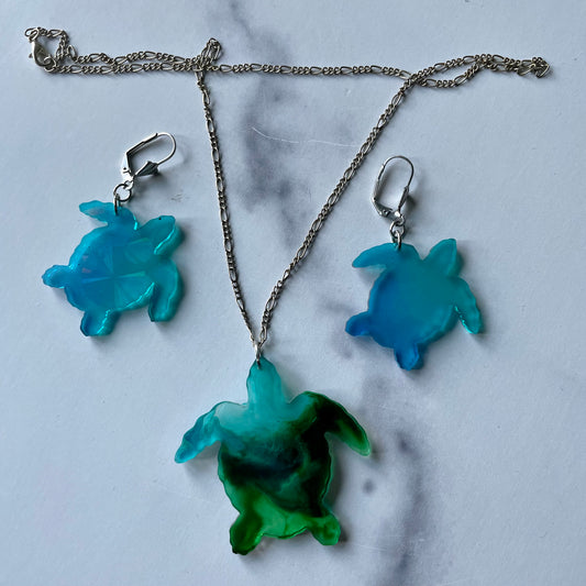 Turtle Necklace & Earring Set