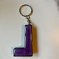 Purple Letter L Keychain