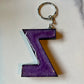 Purple Letter Z Keychain