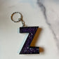 Purple Letter Z Keychain