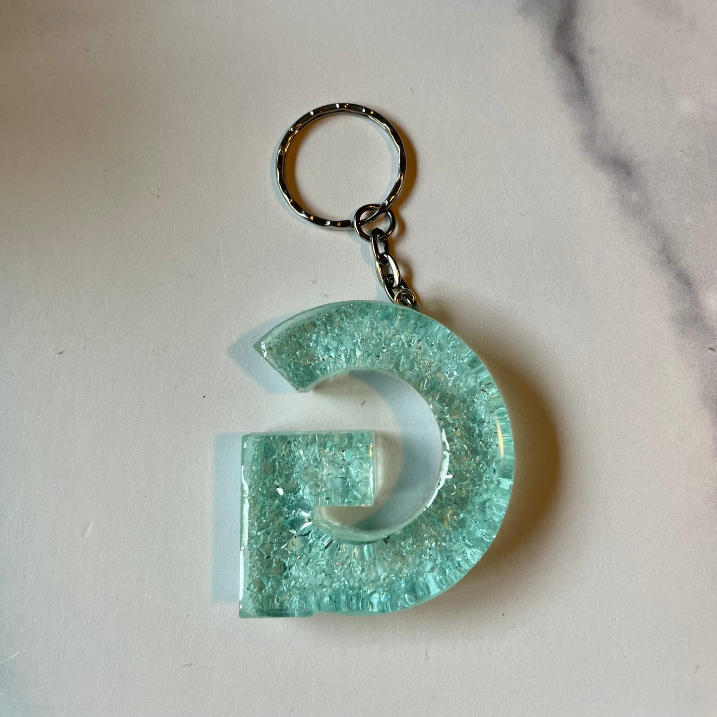 Ocean Blue Letter G Keychain