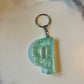 Ocean Blue Letter P Keychain