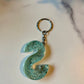 Ocean Blue Letter S Keychain