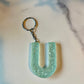 Ocean Blue Letter U Keychain