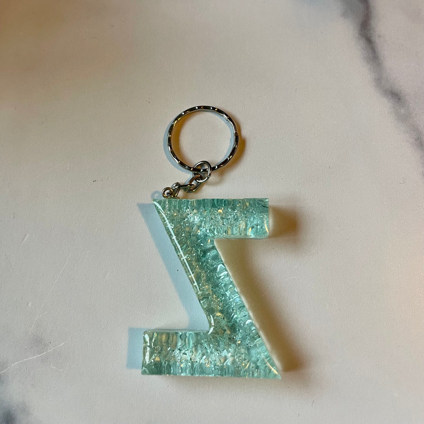 Ocean Blue Letter Z Keychain
