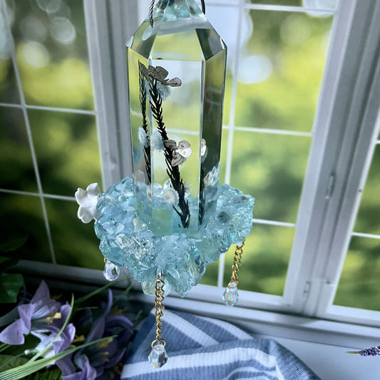 Aporia Light Blue Hanging Sun Catcher